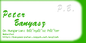 peter banyasz business card